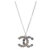 Chanel CC Metal Silver Necklace