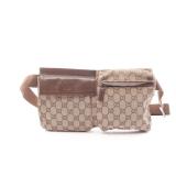 Gucci GG Canvas Waist Bag Beige Brown