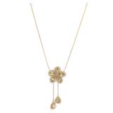 Demantoid Garnet Diamond Necklace YG