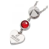 Gucci Heart Necklace Silver Red