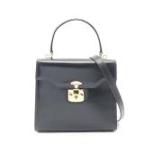 Gucci Lady Lock 2 Way Handbag Navy