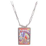 Hermes Locket Necklace Silver