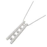 Coral Diamond Necklace WG Platinum