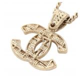 Chanel CC Silver Gray Necklace
