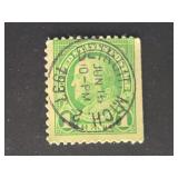US Stamp 1927 1c Franklin, Green Nice Cancel