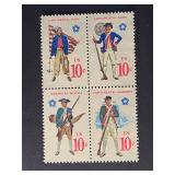 US Stamps 1975 10c Military Uniforms Block
