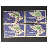 US Stamps 1963 5c Alliance for Progress Block