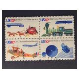 US Stamps 1975 Postal Service Bicentennial Block