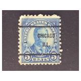 US Stamp 1924 5c Theodore Roosevelt Precancel