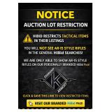 NOTICE ï¿½ HiBid Restrictions (READ BEFORE BIDDING)