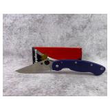 New Spyderco Blue Military Pocket Knife