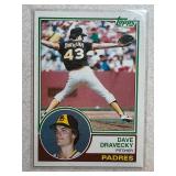 ROOKIE CARD 1983 TOPPS DAVE DRAVE