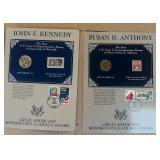 John F Kennedy/ Susan B Anthony Stamp/Coin