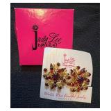 Judy-Lee Vintage Red Gemstone Clip Earrings