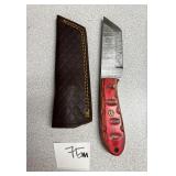 Damascus Fixed Blade w/ Leather Sheath