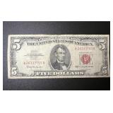 1963 5 Dollar Bill Red Seal Note A 26333793 A