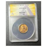 1958-D Lincoln Wheat Cent ANACS MS 65 RB