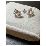 18K Star Diamond Earrings w/ Certificate