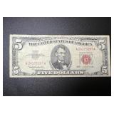 1963 5 Dollar Bill Red Seal Note A 24175297 A