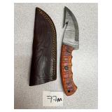 Damascus Fixed Blade w/ Leather Sheath