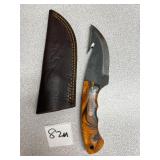 Damascus Fixed Blade w/ Leather Sheath