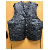 Navarre Leather Co Buffalo Leather Black Vest