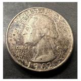 Rare 1962 D Silver Quarter