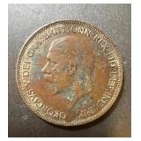 1928 Great Britain King George Penny - UK