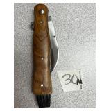 Damascus Mushroom Folding Pocket Knife