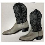 Nocona Cowboy Boots (Size 9) Black w/Gray Embroide