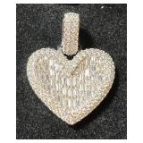 18K Diamond Heart Shaped Pendant w/Certificate