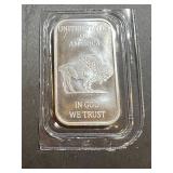1 oz Buffalo Silver bar .999 silver bar