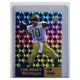 Tom Brady 1996 Michigan gold prism rookie card