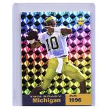 Tom Brady 1996 Michigan gold prism rookie card