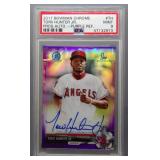Torii Hunter 2017 Bowman Chrm Purp /250 Auto PSA 9