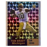 Tom Brady 1996 Michigan gold prism rookie card