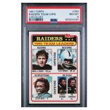 1981 TOPPS #359 RAIDERS TEAM LDRS CHECKLIST PSA 8