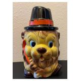 Vintage Golfing Lion Cookie Jar Japanese Ceramic