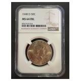 1938 D 50c NGC MS 64 Franklin Half Dollar