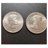Lot(2) Susan B Anthony Dollar Coins