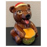 Vintage Ceramic Bear Honey Pot w/Spoon