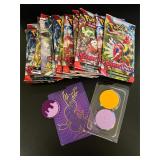 Lot (18) Pokemon Trading Cards w/PokeChips