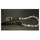 Vintage 1996 Brighton Black Leather Silver Concho
