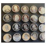 Lot, Roll (20) Proof Silver Coins Mixed Years