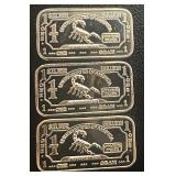 (3) x1 Gram .999 Scorpion Silver Purity fine Bars
