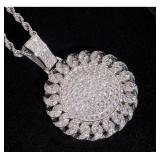 18carat Diamond Round wheel Pendant W/ GRA Cert