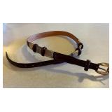 Brighton Womens Brown Leather Belt w/conchos