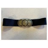 Vintage 80s Nani Lewis Black & Gold Enamel Stretch