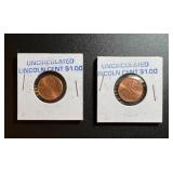 Lot, (2) Uncirculated Lincoln Shield Cent