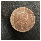 1989 Elizabeth II One Pound Penny Coin